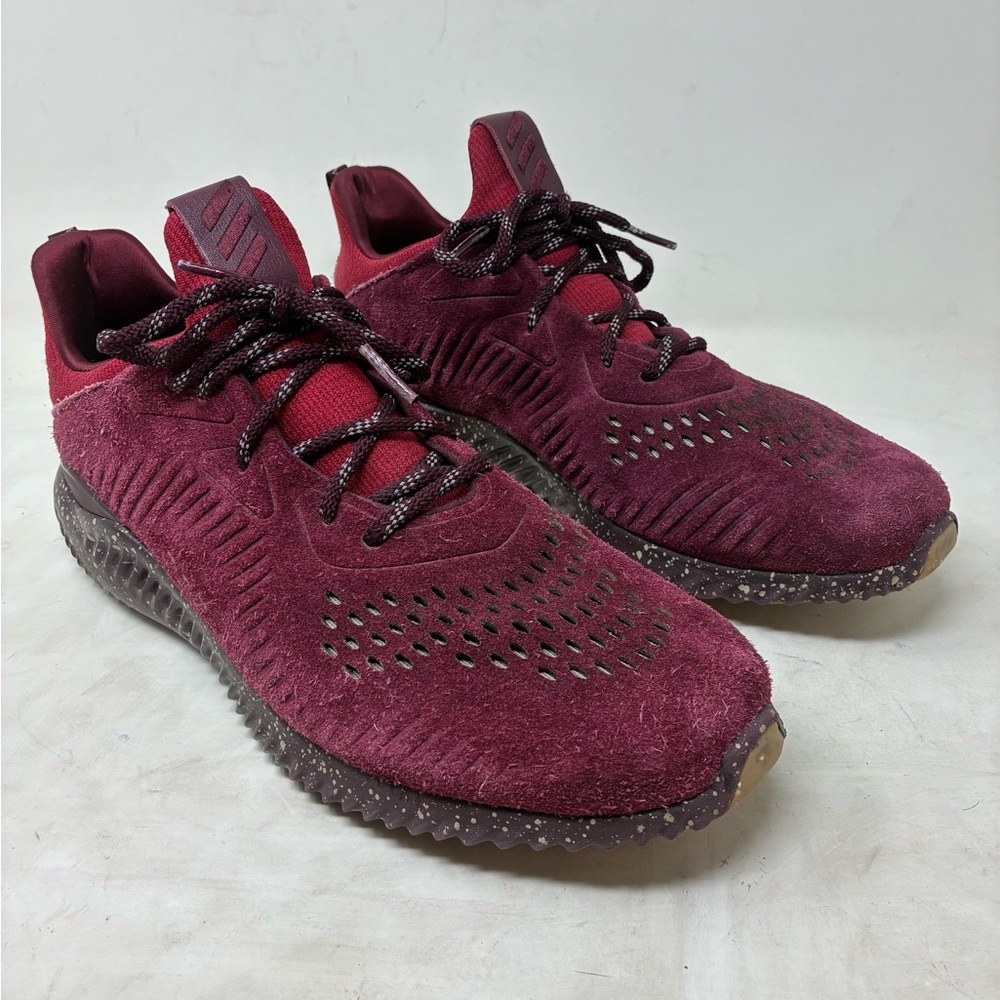 Adidas Men's Burgundy Suede Athletic Sneaker - Picture 5 of 14